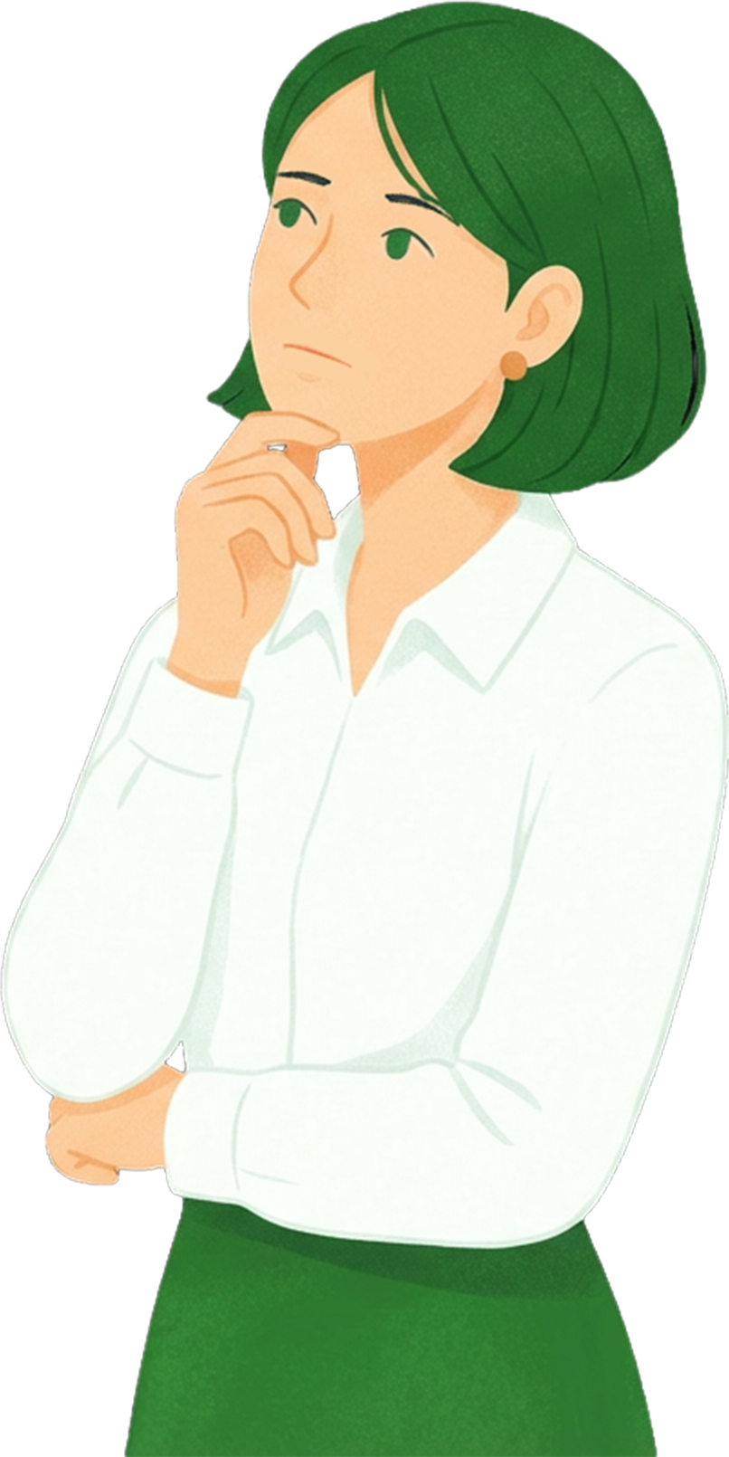 質問する女性のイラスト