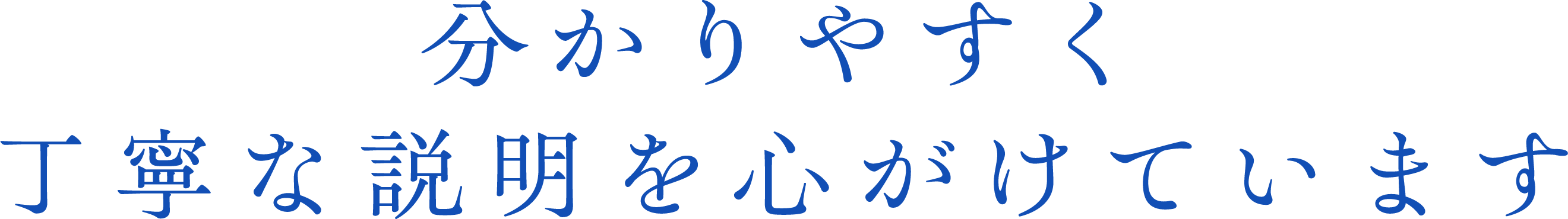 分かりやすく丁寧な説明を心がけています